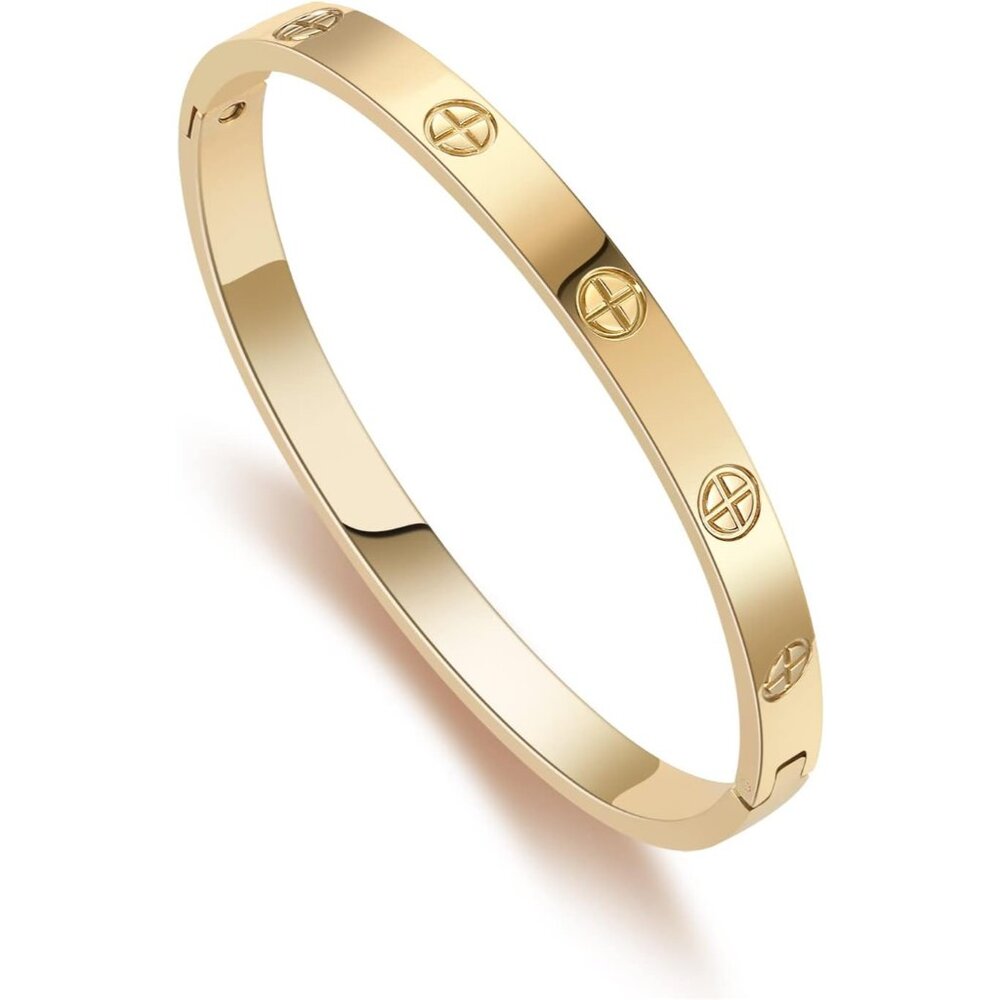 18K Gold-plated Bracelets for Women Friendship Love Bangle Bracelets Stainless S